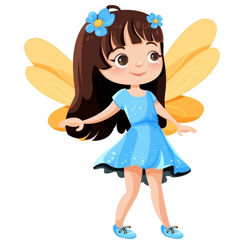 Flying Fairy in Green Dress Transparent Sticker